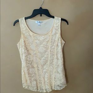 Beautiful pale yellow lace top